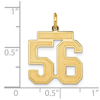 Load image into Gallery viewer, 14k Medium Satin Number 56 Charm
