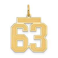 Load image into Gallery viewer, 14k Medium Satin Number 63 Charm
