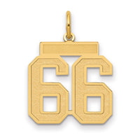 Load image into Gallery viewer, 14k Medium Satin Number 66 Charm
