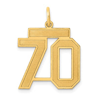 Load image into Gallery viewer, 14k Medium Satin Number 70 Charm
