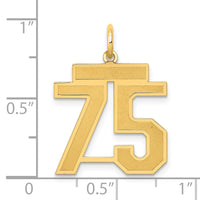 Load image into Gallery viewer, 14k Medium Satin Number 75 Charm
