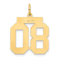 Load image into Gallery viewer, 14k Medium Satin Number 80 Charm
