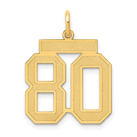 Load image into Gallery viewer, 14k Medium Satin Number 80 Charm
