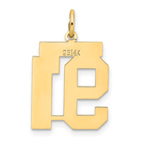 Load image into Gallery viewer, 14k Medium Satin Number 91 Charm
