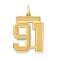 Load image into Gallery viewer, 14k Medium Satin Number 91 Charm
