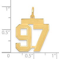 Load image into Gallery viewer, 14k Medium Satin Number 97 Charm
