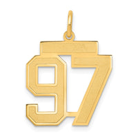 Load image into Gallery viewer, 14k Medium Satin Number 97 Charm
