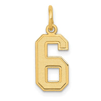 Load image into Gallery viewer, 14k Small Satin Number 6 Charm
