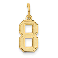 Load image into Gallery viewer, 14k Small Satin Number 8 Charm
