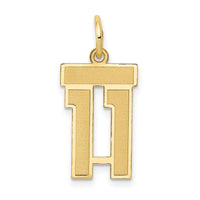 Load image into Gallery viewer, 14k Small Satin Number 11 Charm

