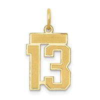 Load image into Gallery viewer, 14k Small Satin Number 13 Charm
