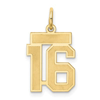 Load image into Gallery viewer, 14k Small Satin Number 16 Charm
