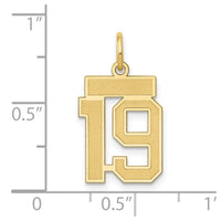 Load image into Gallery viewer, 14k Small Satin Number 19 Charm
