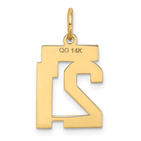 Load image into Gallery viewer, 14k Small Satin Number 21 Charm
