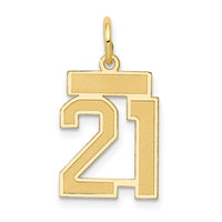 Load image into Gallery viewer, 14k Small Satin Number 21 Charm
