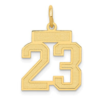 Load image into Gallery viewer, 14k Small Satin Number 23 Charm
