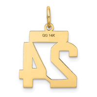 Load image into Gallery viewer, 14k Small Satin Number 24 Charm
