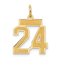 Load image into Gallery viewer, 14k Small Satin Number 24 Charm
