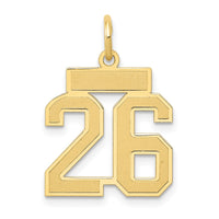 Load image into Gallery viewer, 14k Small Satin Number 26 Charm
