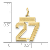 Load image into Gallery viewer, 14k Small Satin Number 27 Charm
