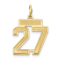 Load image into Gallery viewer, 14k Small Satin Number 27 Charm
