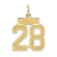 Load image into Gallery viewer, 14k Small Satin Number 28 Charm
