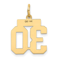 Load image into Gallery viewer, 14k Small Satin Number 30 Charm

