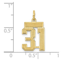 Load image into Gallery viewer, 14k Small Satin Number 31 Charm
