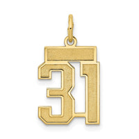 Load image into Gallery viewer, 14k Small Satin Number 31 Charm
