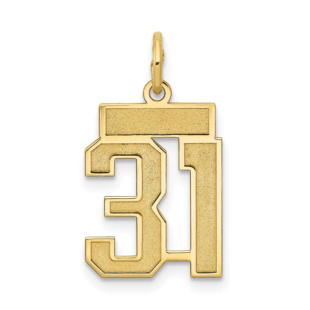 14k Small Satin Number 31 Charm