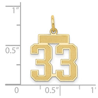 Load image into Gallery viewer, 14k Small Satin Number 33 Charm
