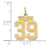 Load image into Gallery viewer, 14k Small Satin Number 39 Charm
