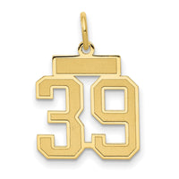 Load image into Gallery viewer, 14k Small Satin Number 39 Charm
