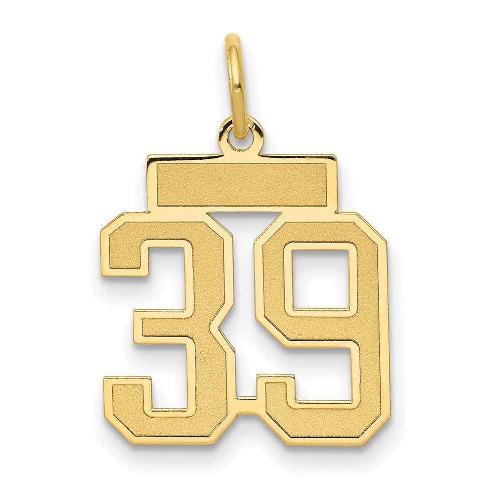 14k Small Satin Number 39 Charm