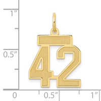 Load image into Gallery viewer, 14k Small Satin Number 42 Charm
