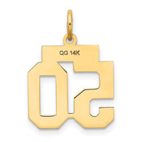 Load image into Gallery viewer, 14k Small Satin Number 50 Charm
