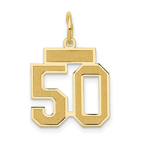 Load image into Gallery viewer, 14k Small Satin Number 50 Charm
