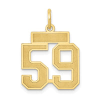 Load image into Gallery viewer, 14k Small Satin Number 59 Charm
