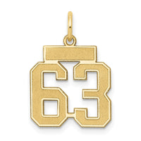 Load image into Gallery viewer, 14k Small Satin Number 63 Charm
