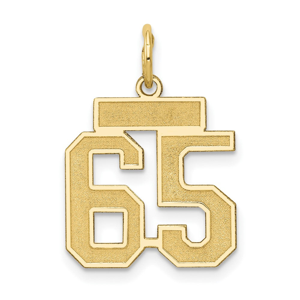 14k Small Satin Number 65 Charm