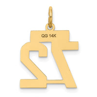 Load image into Gallery viewer, 14k Small Satin Number 72 Charm
