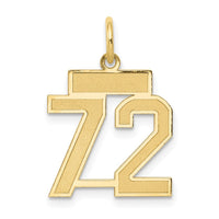 Load image into Gallery viewer, 14k Small Satin Number 72 Charm
