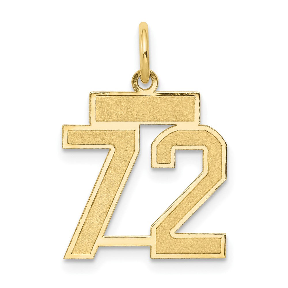 14k Small Satin Number 72 Charm