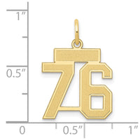 Load image into Gallery viewer, 14k Small Satin Number 76 Charm
