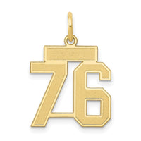 Load image into Gallery viewer, 14k Small Satin Number 76 Charm

