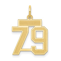 Load image into Gallery viewer, 14k Small Satin Number 79 Charm
