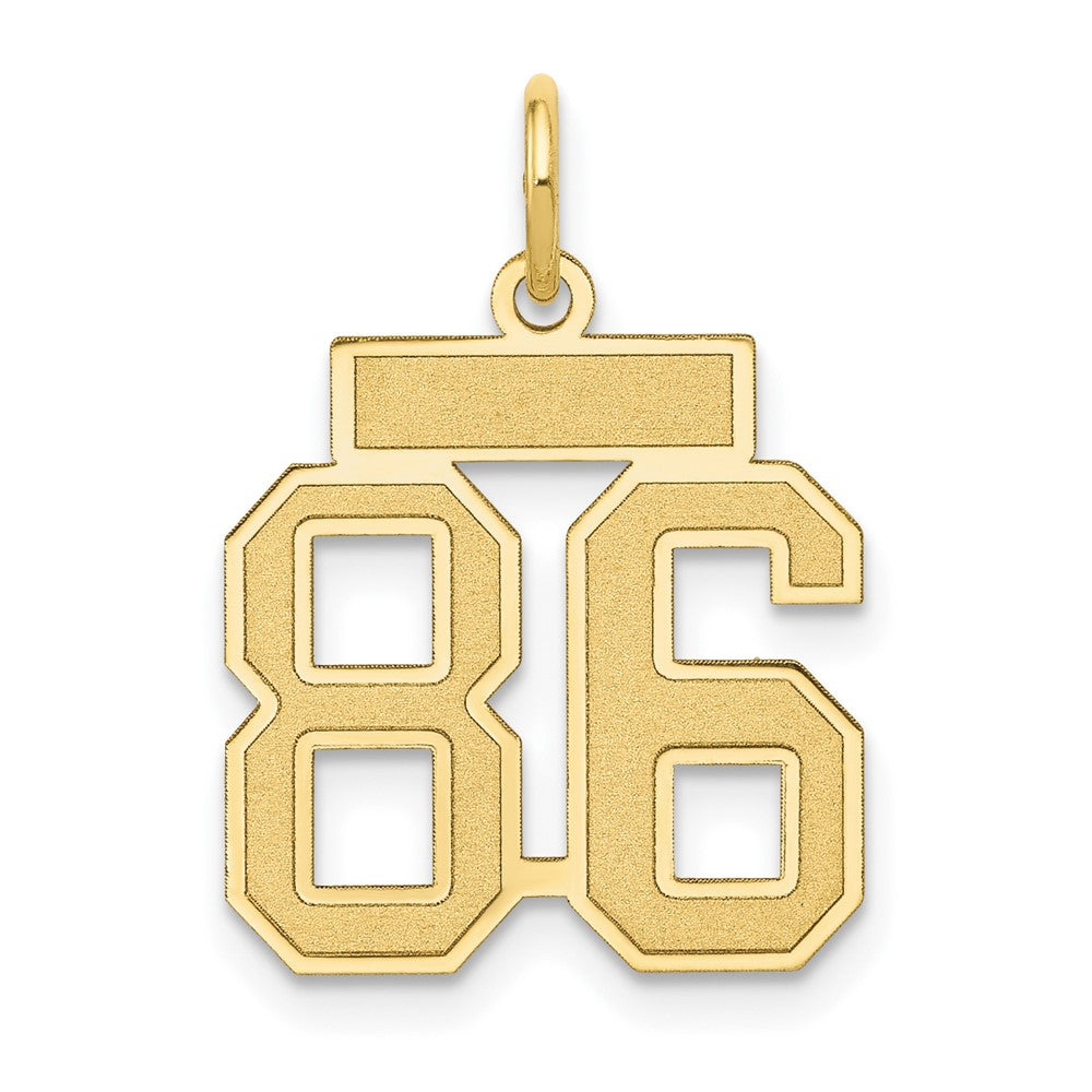 14k Small Satin Number 86 Charm