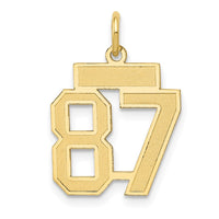 Load image into Gallery viewer, 14k Small Satin Number 87 Charm
