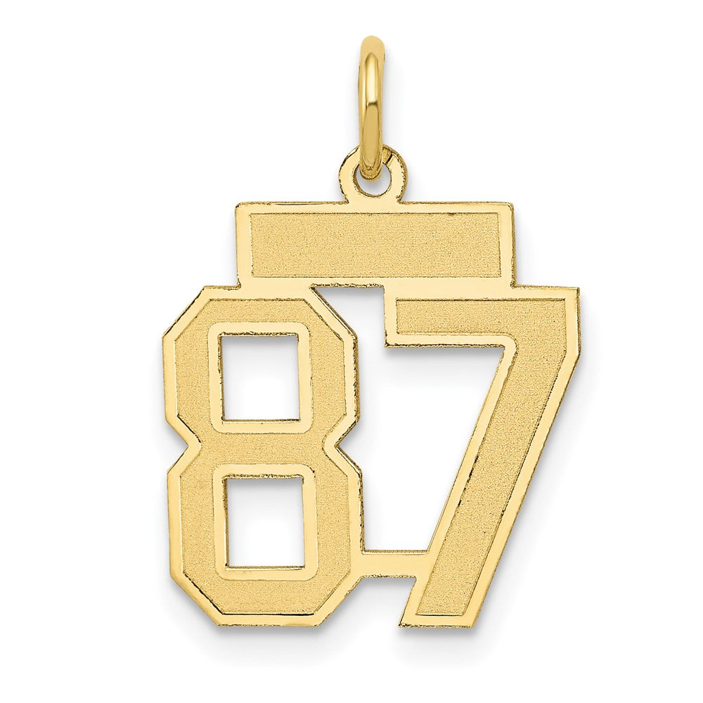 14k Small Satin Number 87 Charm