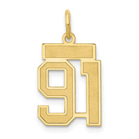 Load image into Gallery viewer, 14k Small Satin Number 91 Charm
